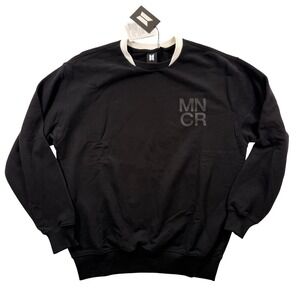 BTS Monochrome Black Sweatshirt White Collar K-Pop Merch Small NEW (NO PC)
